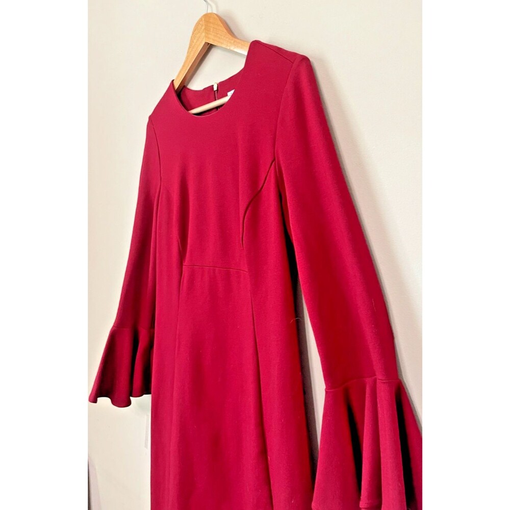 Trina Turk wool silk blend drop waist knee length dress, size 6
